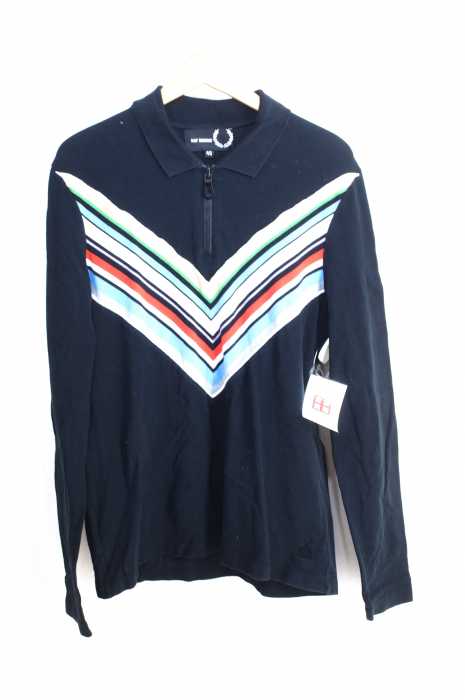 RAF SIMONS×FRED PERRY (ラフシモンズ×フレッドペリー) マルチカラージップアップポロシャツ メンズ トップス