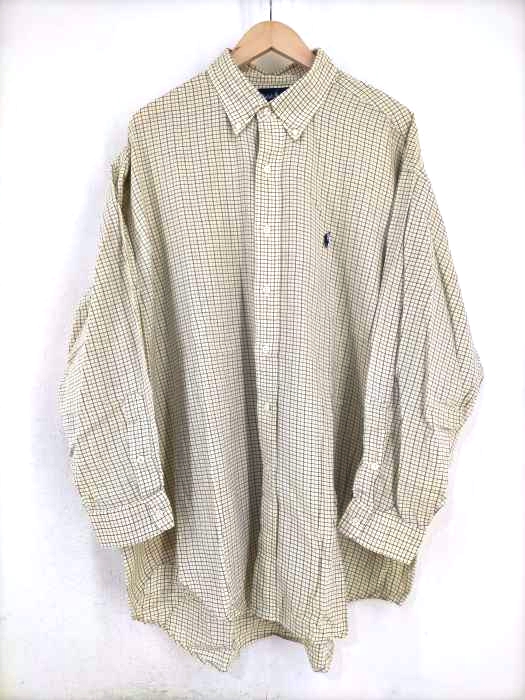 RALPH LAUREN(ラルフローレン) 90S ポニー刺繍ボタンダウンチェック柄長袖シャツ メンズ トップス
