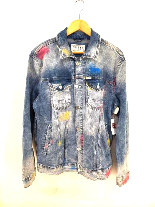 GUESS（ゲス） ペイント加工デニムジャケット メンズ アウター
