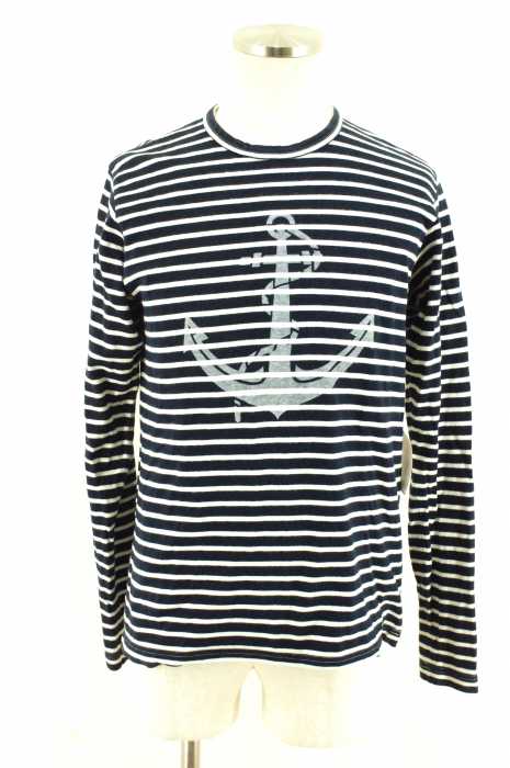 COMME des GARCONS HOMME （コムデギャルソンオム） プリント　ボーダー柄ロングカットソー メンズ トップス