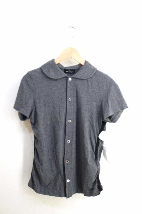 tricot COMME des GARCONS （トリココムデギャルソン） AD2004 丸襟サイドライン半袖ニットシャツ レディース トップス