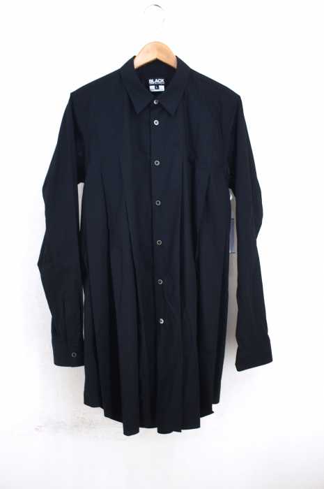 BLACK COMME des GARCONS （ブラックコムデギャルソン） AD2017 17AW プリーツ加工コットンボタンシャツ メンズ トップス