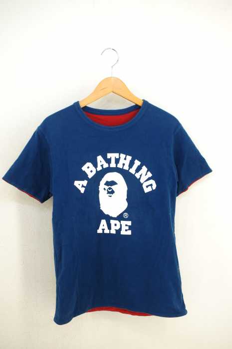 A BATHING APE （アベイシングエイプ） リバーシブルプリントS/S TEE レディース トップス