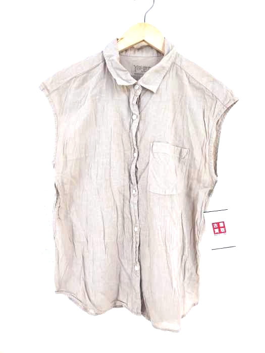 YANUK（ヤヌーク） Y-SHIRT リネン混 ノースリーブシャツ レディース トップス