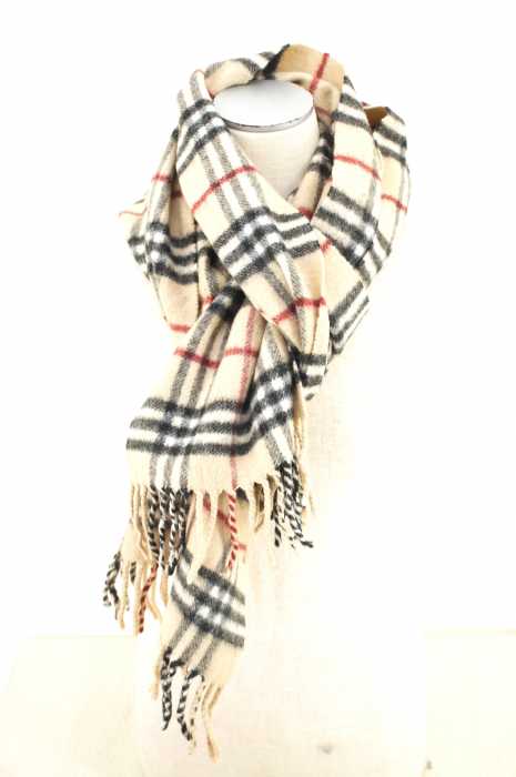 BURBERRY LONDON(バーバリーロンドン) ノバチェック柄フリンジマフラー レディース ファッション雑貨