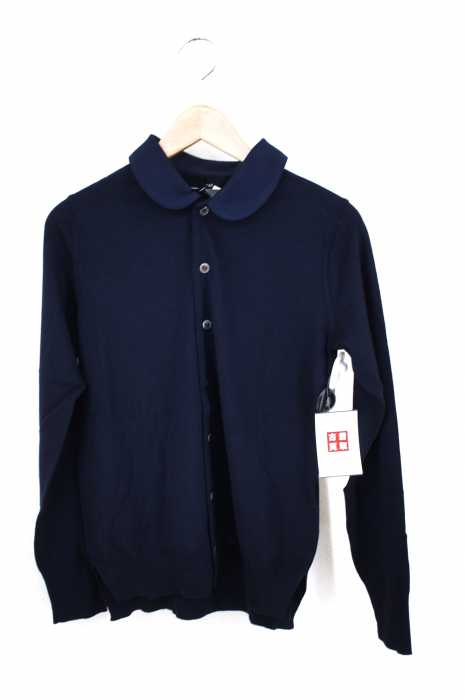tricot COMME des GARCONS （トリココムデギャルソン） AD2017 18SS 襟コーティング加工 シルク混ライトウールカーディガン レディース トップス
