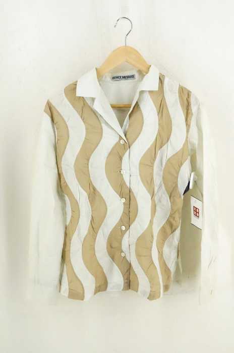 ISSEY MIYAKE WHITE LABEL（イッセイミヤケ） ウエーブオープンカラーシャツ メンズ トップス