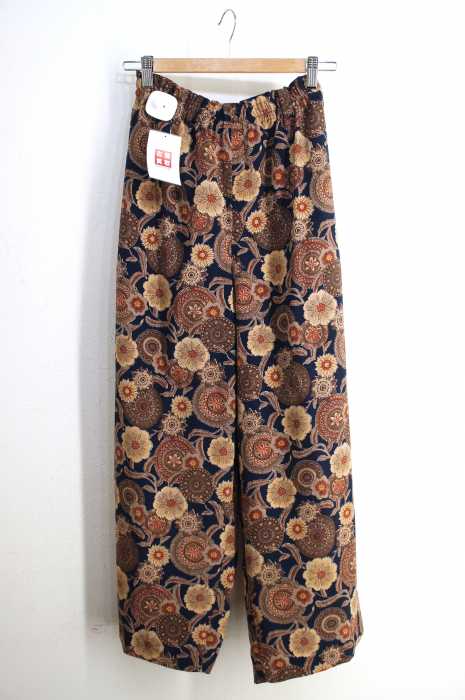 USED古着 （ユーズドフルギ） ボタニカル柄ワイドパンツ レディース パンツ