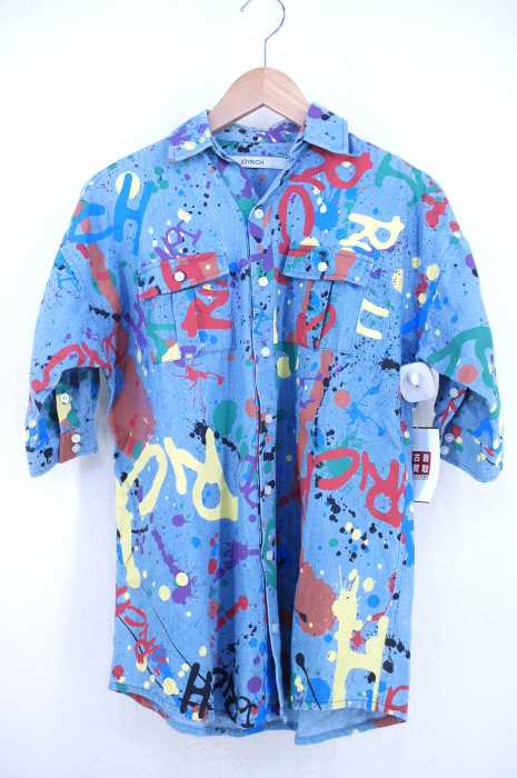 JOYRICH （ジョイリッチ） ペイント加工 コットンシャンブレーシャツ メンズ トップス