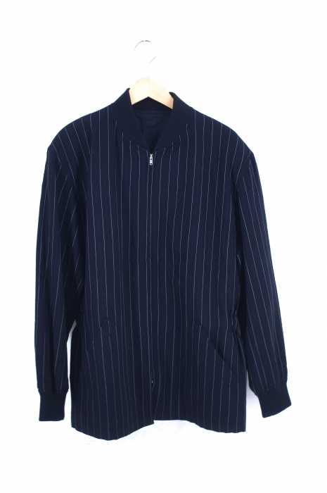 COMME des GARCONS HOMME （コムデギャルソンオム） 80~90S ストライプ柄袖リブウールジップアップブルゾン メンズ アウター