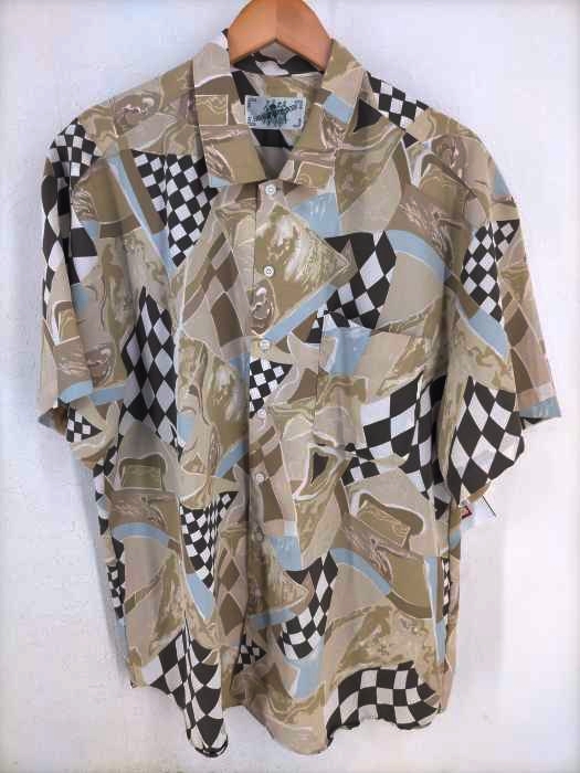 USED古着（ユーズドフルギ） 総柄ナイロン半袖シャツ メンズ トップス