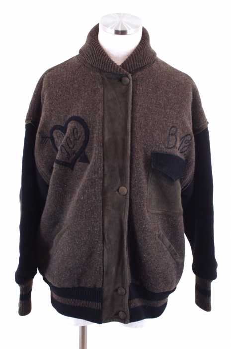 USED (ブランド不明) ウール混バック刺繍スタジャン メンズ アウター
