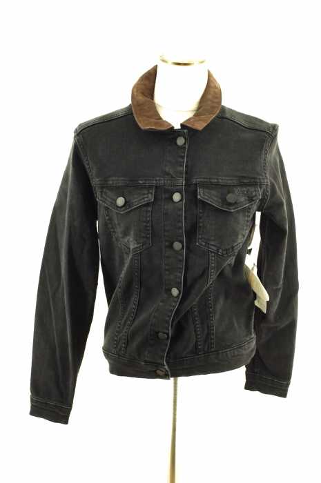 ALLSAINTS （オールセインツ） レザーカラー切替デニムジャケット メンズ アウター