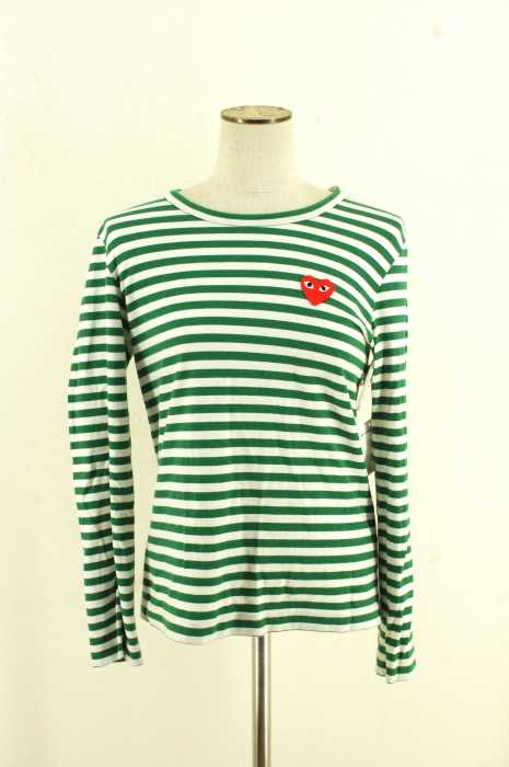 PLAY COMME des GARCONS （プレイコムデギャルソン） AD2012　ボーダーハート刺繍 レディース トップス