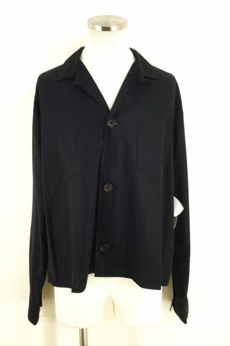 Yohji Yamamoto POUR HOMME （ヨウジヤマモトプールオム） ビックシルエットオープンカラーシャツ　丸ロゴ メンズ トップス