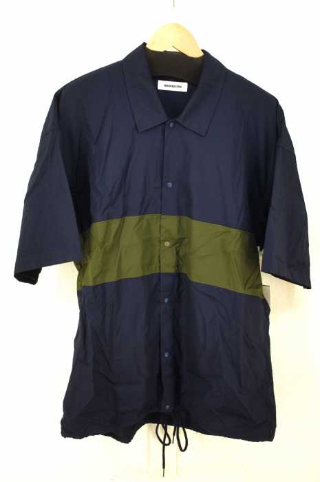 MONKEY TIME (モンキータイム) BROAD COLOR BLOCK SHIRT バイカラースナップボタン半袖シャツ メンズ トップス