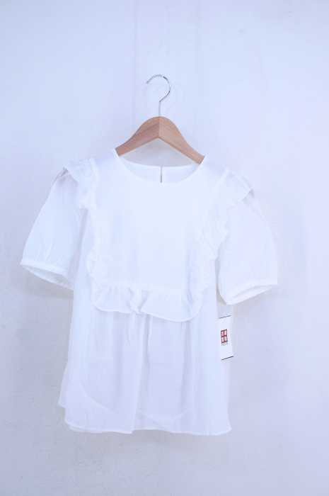 franche lippee （フランシュリッペ） フリル装飾 ワイドシルエットS/Sブラウス レディース トップス
