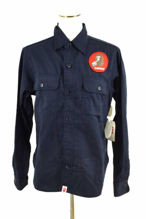 A BATHING APE （アベイシングエイプ） 14AW　コラボ　ワッペン刺繍ボタンシャツ メンズ トップス