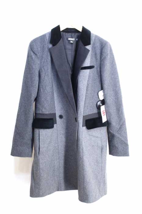 DKNY （ダナキャランニューヨーク） 素材切替パッチワークチェスターコート レディース アウター