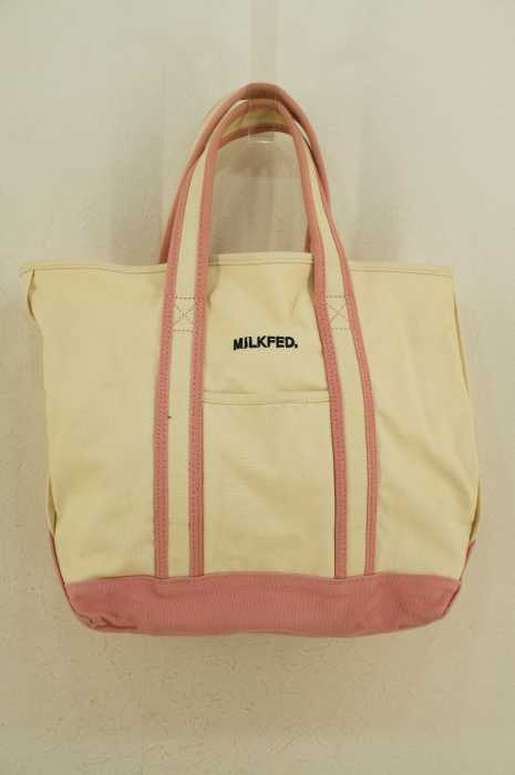 MILK FED（ミルクフェド） BICOLOR TOTE BAG KITTEN ロゴ刺繍キャンバストートバッグ レディース バッグ