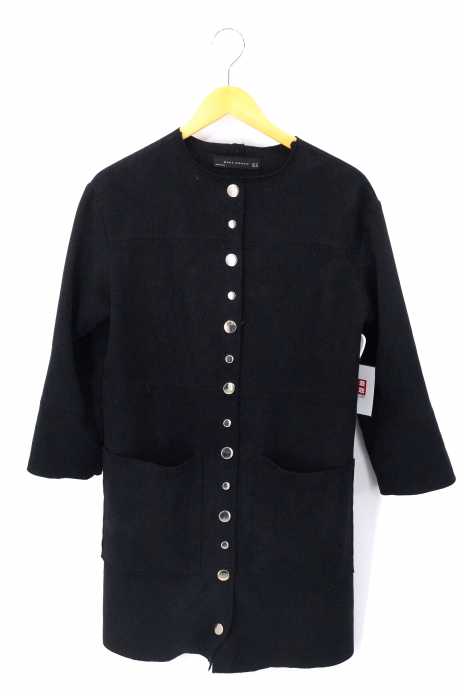 ZARA WOMAN （ザラ ウーマン） フェイクスウェードスナップボタンノーカラーコート レディース アウター