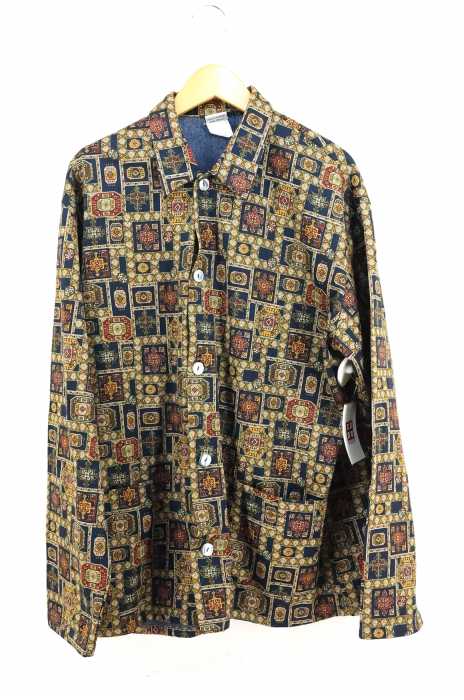USED古着  （ユーズドフルギ） OLD CHRISTIAN CANE スカーフ柄パジャマシャツジャケット メンズ アウター