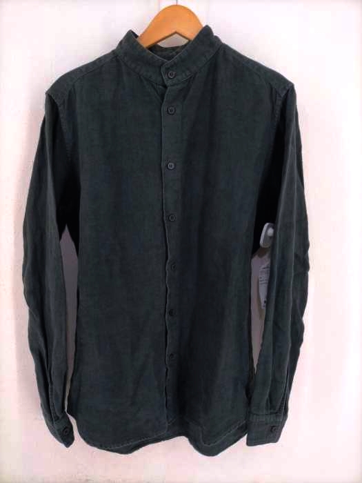 Vlas Blomme（ヴラスブラム） 製品染リネンバンドカラーシャツ メンズ