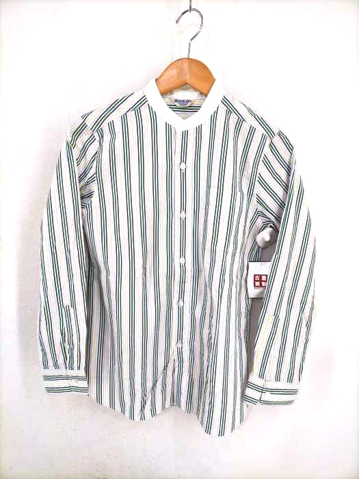 BEAMS BOY(ビームスボーイ) バンドカラー ストライプシャツ レディース トップス