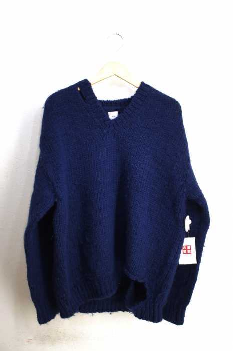 SEA（シー） ダメージ加工Vネックローゲージニット レディース トップス