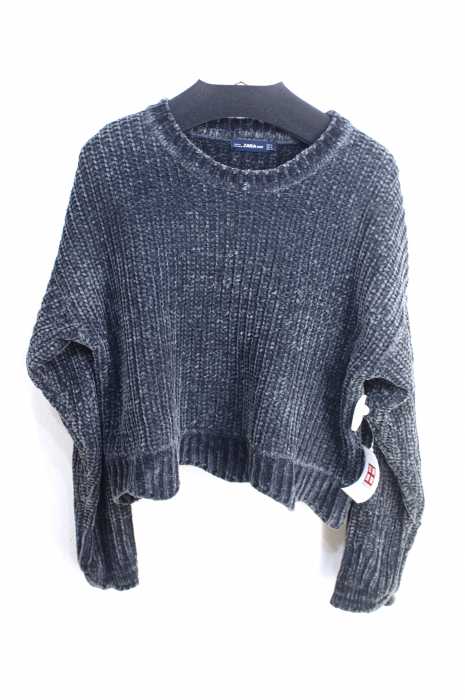 ZARA KNIT(ザラニット) ベロアモールスカラップニット レディース トップス