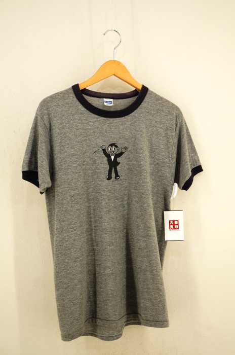 Healthknit(ヘルスニット) 80S 霜降りプリントリンガーTシャツ my music inc メンズ トップス