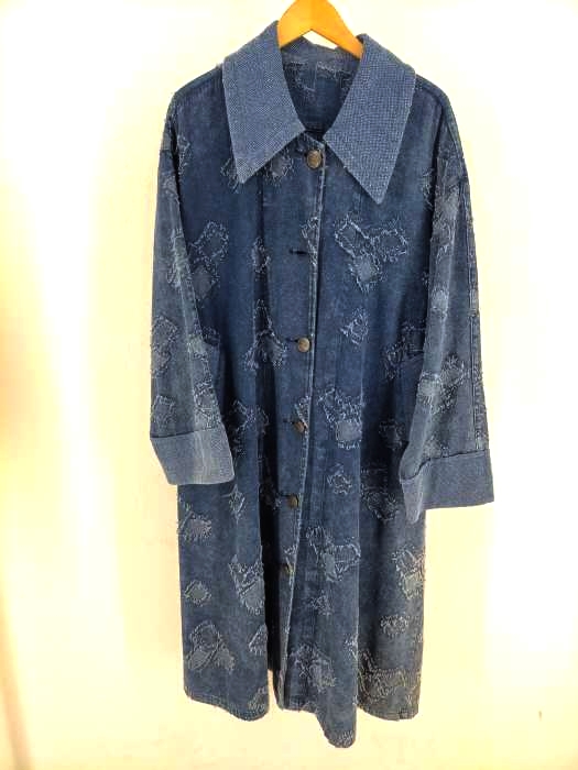 USED古着（ユーズドフルギ） パッチワーク リペア加工 デニムステンカラーコート メンズ アウター
