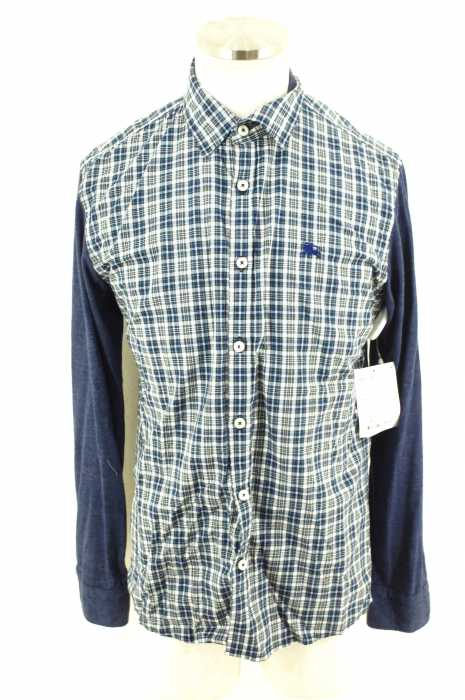 BURBERRY BLACK LABEL (バーバリーブラックレーベル) 素材切替ボタンシャツ メンズ トップス