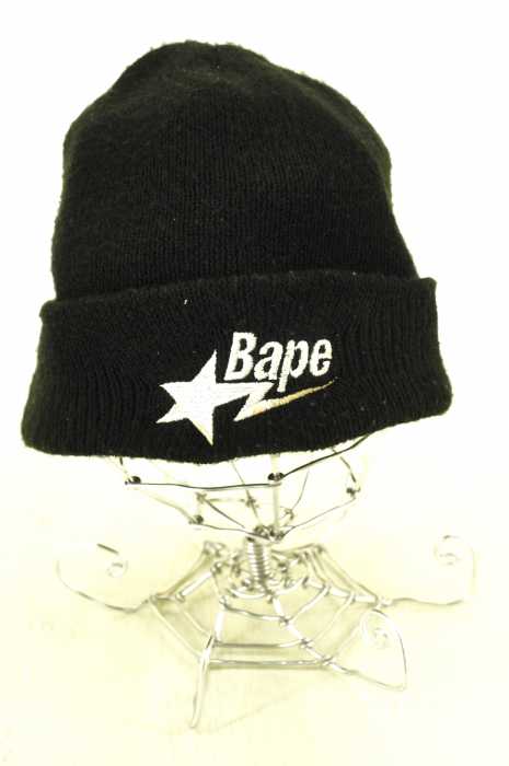 BAPE (ベイプ) ロゴ刺繍ニットキャップ メンズ 帽子