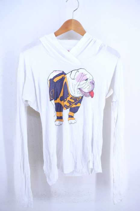 Vivienne Westwood RED LABEL （ヴィヴィアンウエストウッドレッドレーベル） ブルドッグプリント ストレッチビッグフードL/Sカットソー レディース トップス