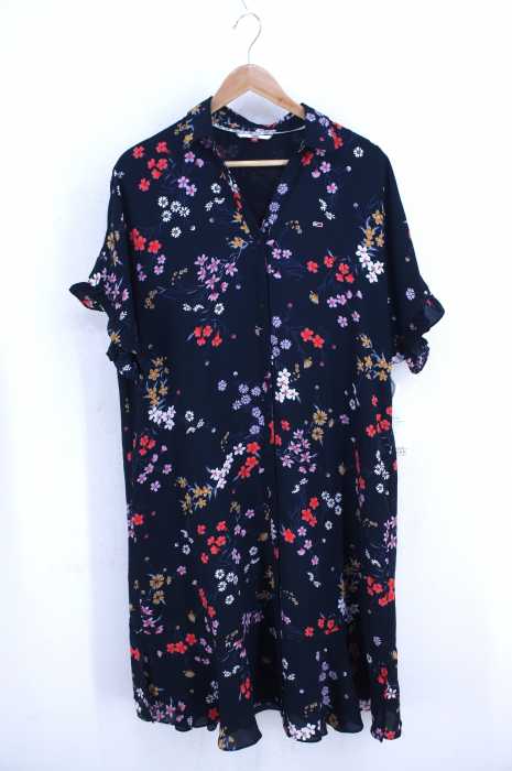 tommy jeans(トミージーンズ) Floral Print Ruffle Shirt Dress 花柄シャツワンピース レディース ワンピース