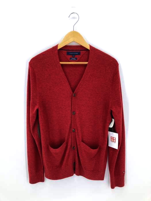 TOMMY HILFIGER（トミーヒルフィガー） ウールシルク エルボーパッチ カーディガン メンズ トップス