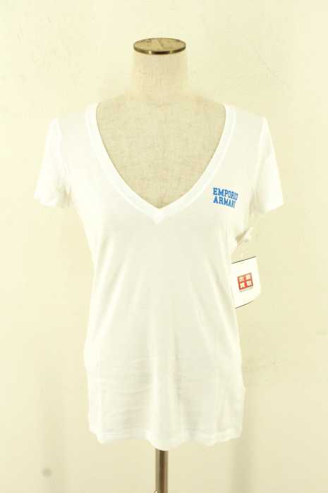 EMPORIO ARMANI (エンポリオアルマーニ) VネックプリントTシャツ レディース トップス
