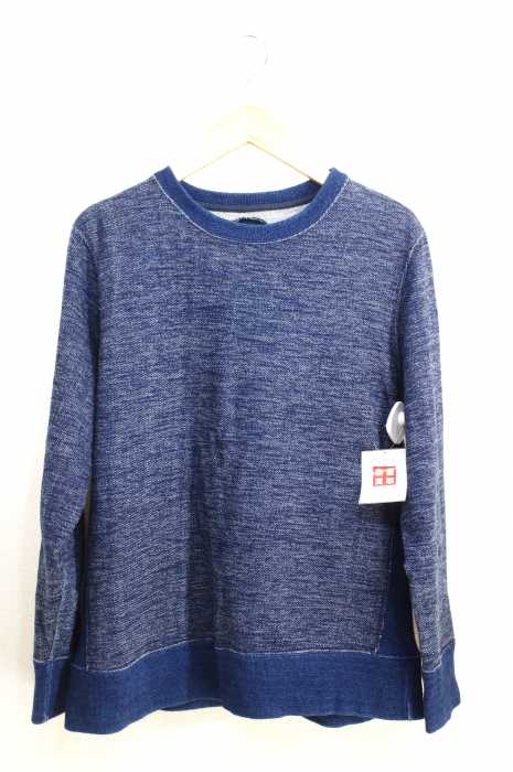 BLUE BLUE（ブルーブルー） インディゴ染クルーネックリブ切替スウェット メンズ トップス