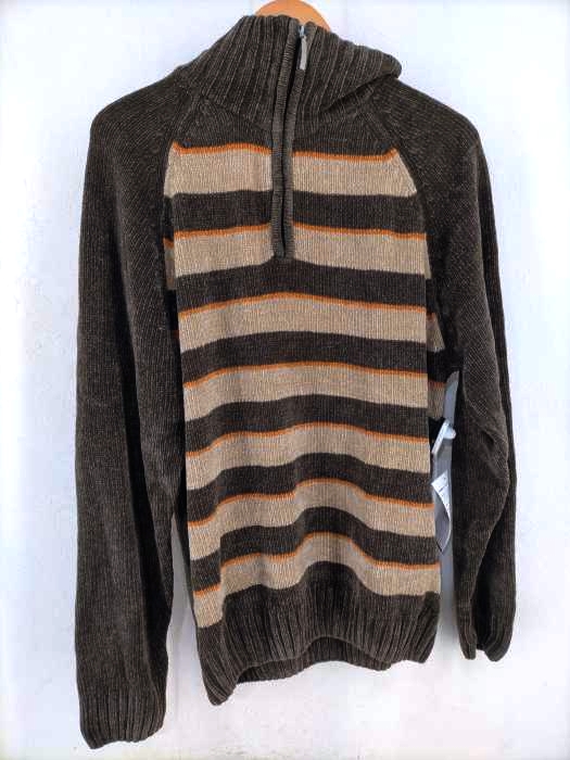 USED古着（ユーズドフルギ） PakkaStuff ハーフジップボーダーハイネックニット メンズ トップス