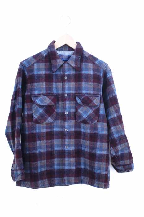 PENDLETON（ペンドルトン） 60〜70S チェック柄ウールオープンカラーシャツ レディース トップス