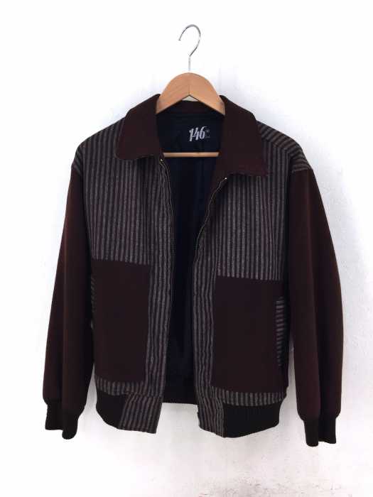 USED古着（ユーズドフルギ） THREE STAR ZIP 切替ストライプジップアップブルゾン メンズ アウター