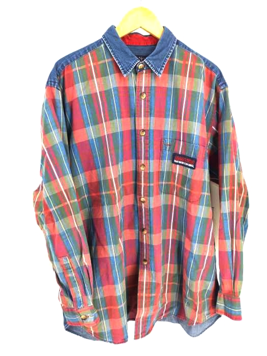 NAUTICA（ノーティカ） 80年代～90年代 切替 チェック柄 デニムシャツ メンズ トップス