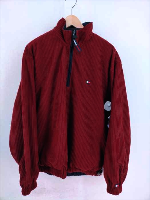 TOMMY HILFIGER（トミーヒルフィガー） コーデュロイ×ナイロン リバーシブルハーフジッププルオーバー メンズ トップス