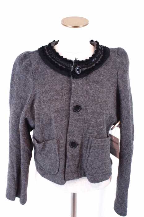 tricot COMME des GARCONS （トリココムデギャルソン） AD2006 スパンコールノーカラーウールショートジャケット レディース アウター