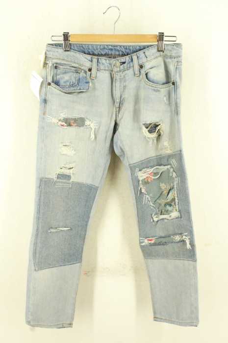Denim & Supply Ralph Lauren (デニム & サプライ ラルフ ローレン) ダメージ加工 パッチワークデザインデニムパンツ レディース パンツ