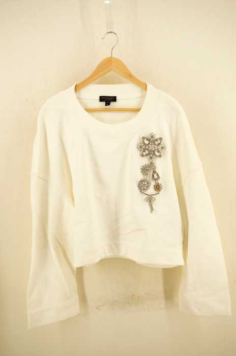 BURBERRY(バーバリー) 18SS Cropped Sweatshirt ビジュー装飾ワイドスウェット レディース トップス