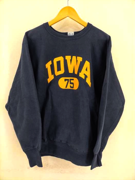 Champion(チャンピオン) 90年代 刺繍タグ REVERSE WEAVE IOWA 二段プリント クルーネックスウェット メンズ トップス
