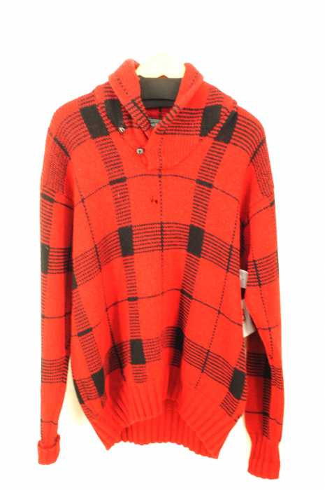POLO COUNTRY RALPH LAUREN （ポロカントリーラルフローレン） ショールカラー胡桃ボタンチェックニット メンズ トップス
