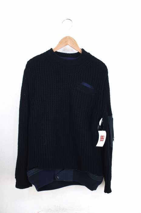 Sacai（サカイ） zipped pocket ribbed sweater メンズ トップス